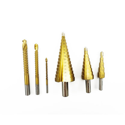 JUEGO DE BROCAS ESCALONADAS TITANIO