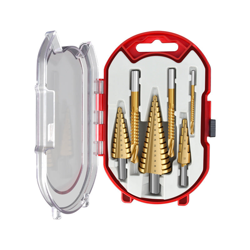 JUEGO DE BROCAS ESCALONADAS TITANIO