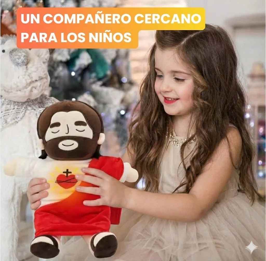 PELUCHE JESUS CON RESPIRACIÓN LUZ ORACION